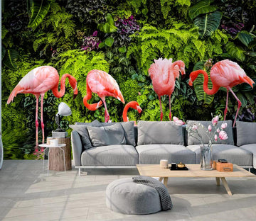 3D Parthenocissus Flamingo WC691 Wall Murals