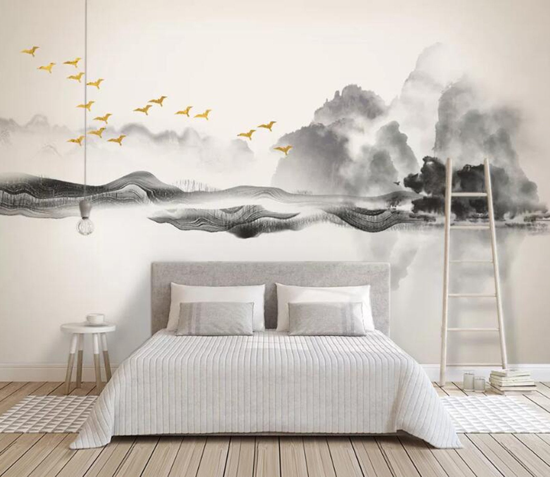 3D Beautiful River Mountain WC24 Wall Murals Wallpaper AJ Wallpaper 2 