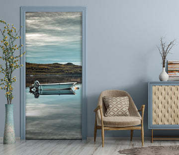 3D Lake Boat 10662 Assaf Frank Door Mural