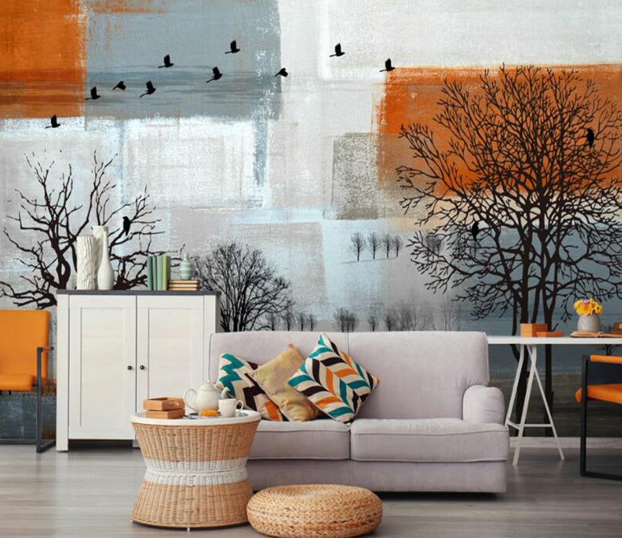 3D Dry Tree Doodle 584 Wall Murals