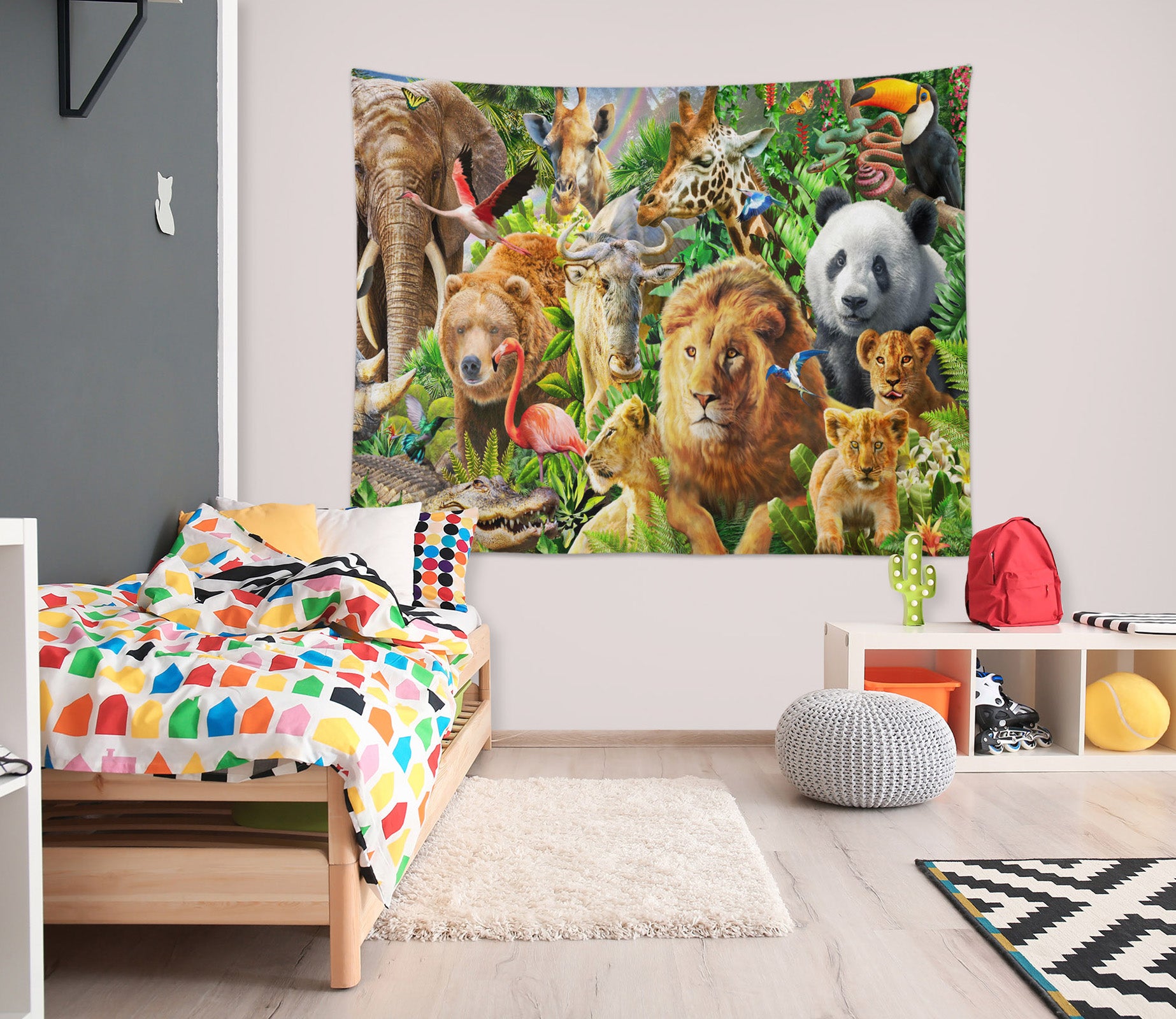 3D Animal Forest Panda 725 Adrian Chesterman Tapestry Hanging Cloth Hang