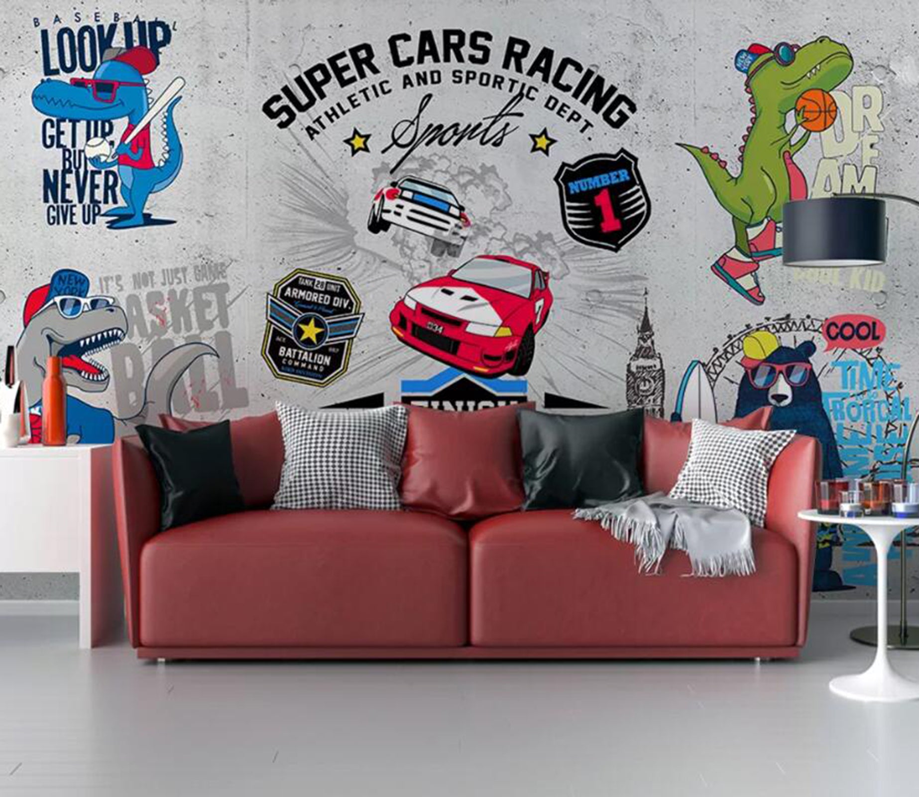 3D Color Car WC34 Wall Murals Wallpaper AJ Wallpaper 2 