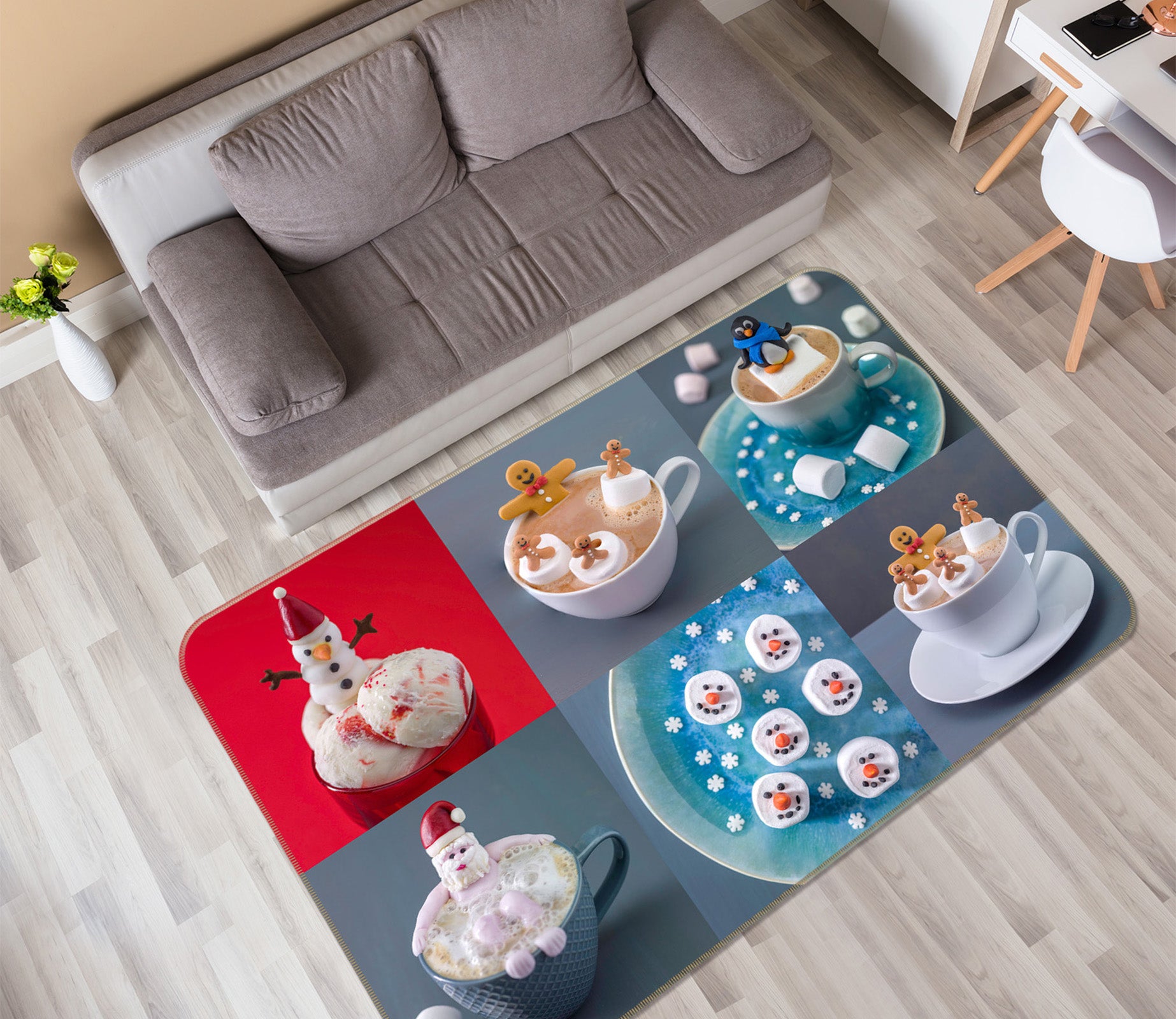 3D Delicious Cake 2023 Assaf Frank Rug Non Slip Rug Mat