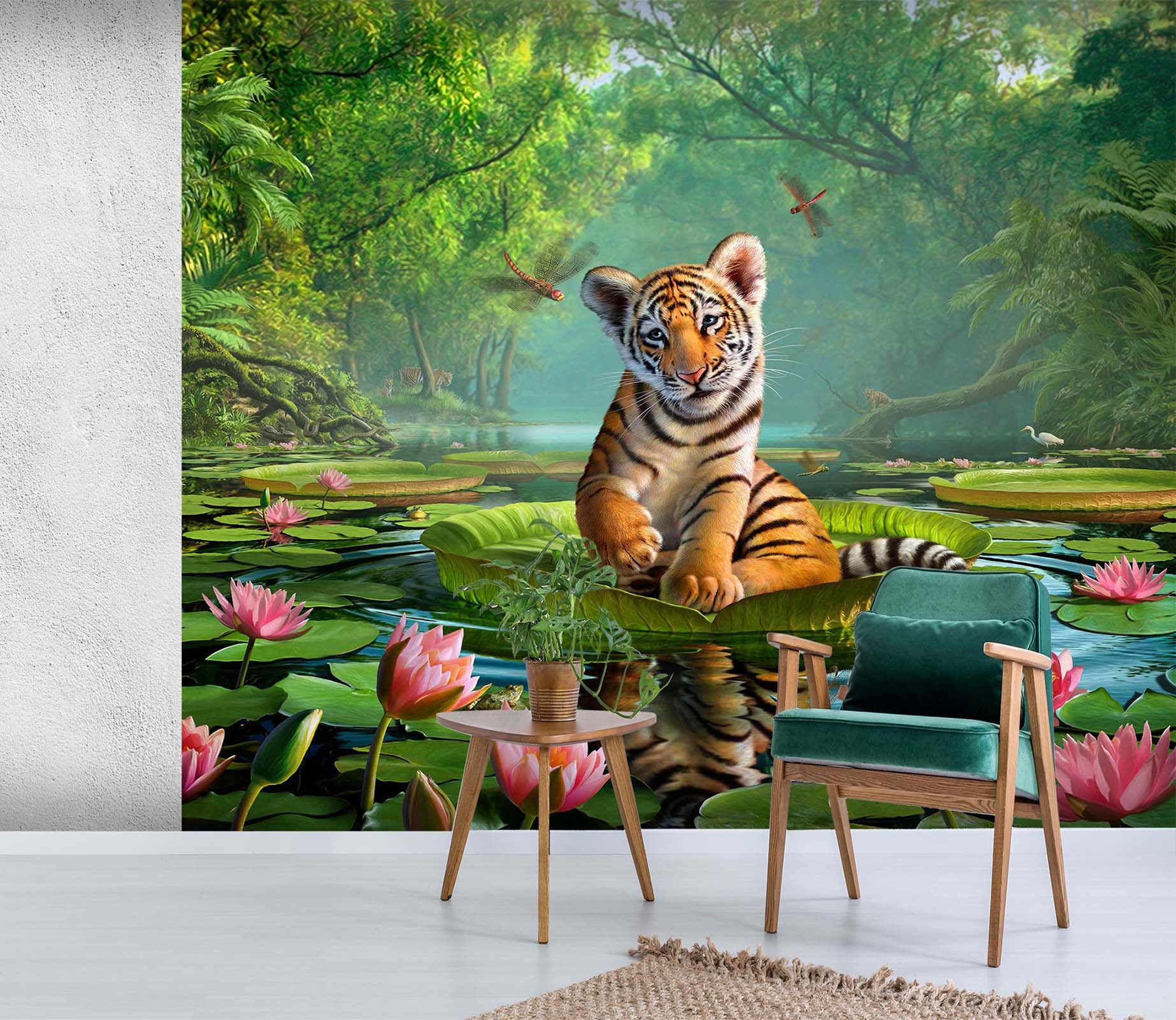 3D Tiger Lily 115 Jerry LoFaro Wall Mural Wall Murals