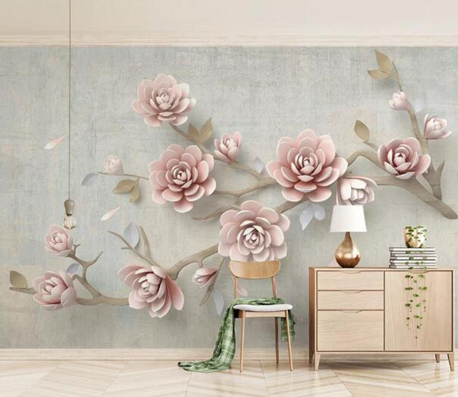 3D Pink Plum WC1664 Wall Murals