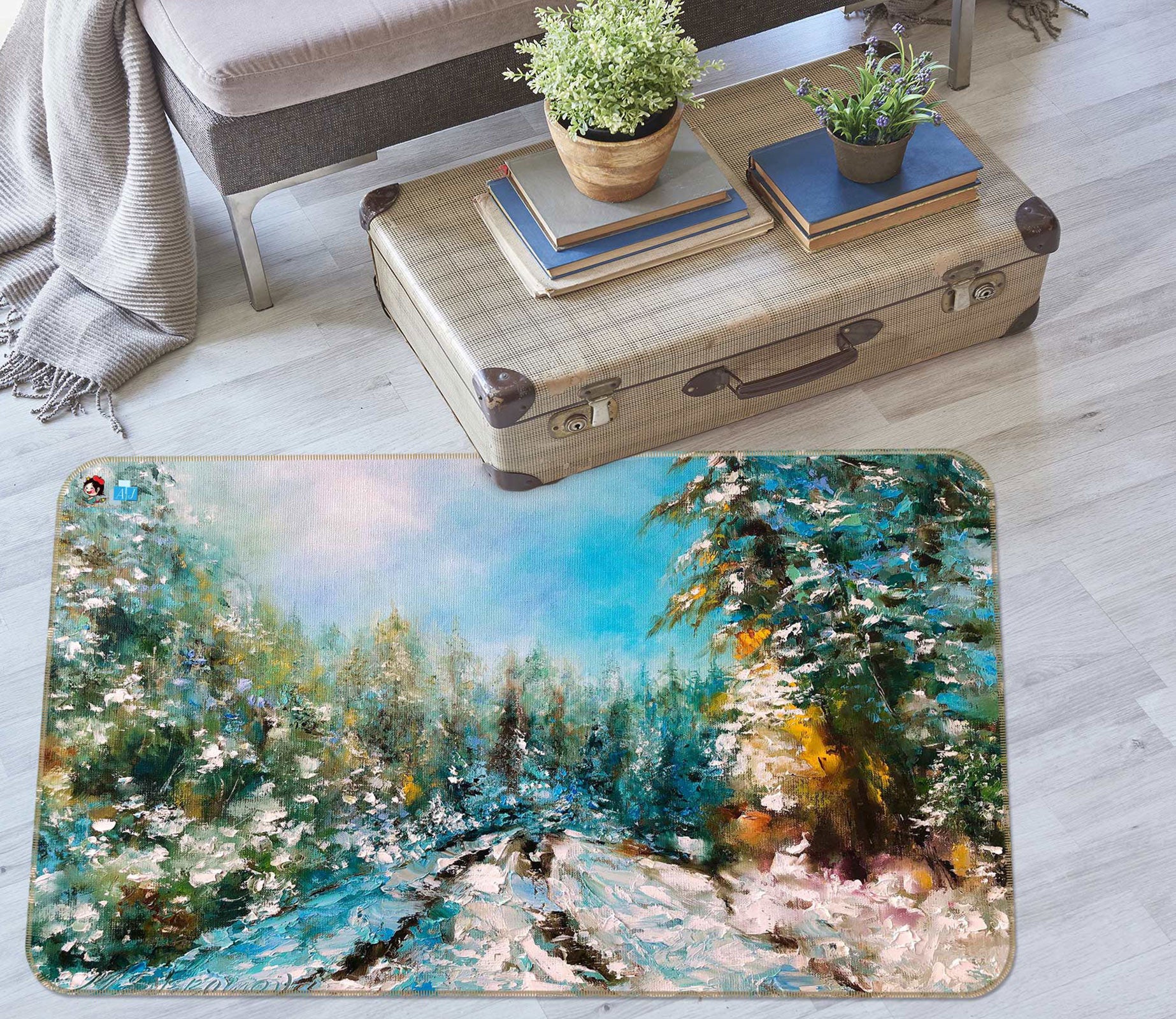 3D Painted Forest 1108 Skromova Marina Rug Non Slip Rug Mat