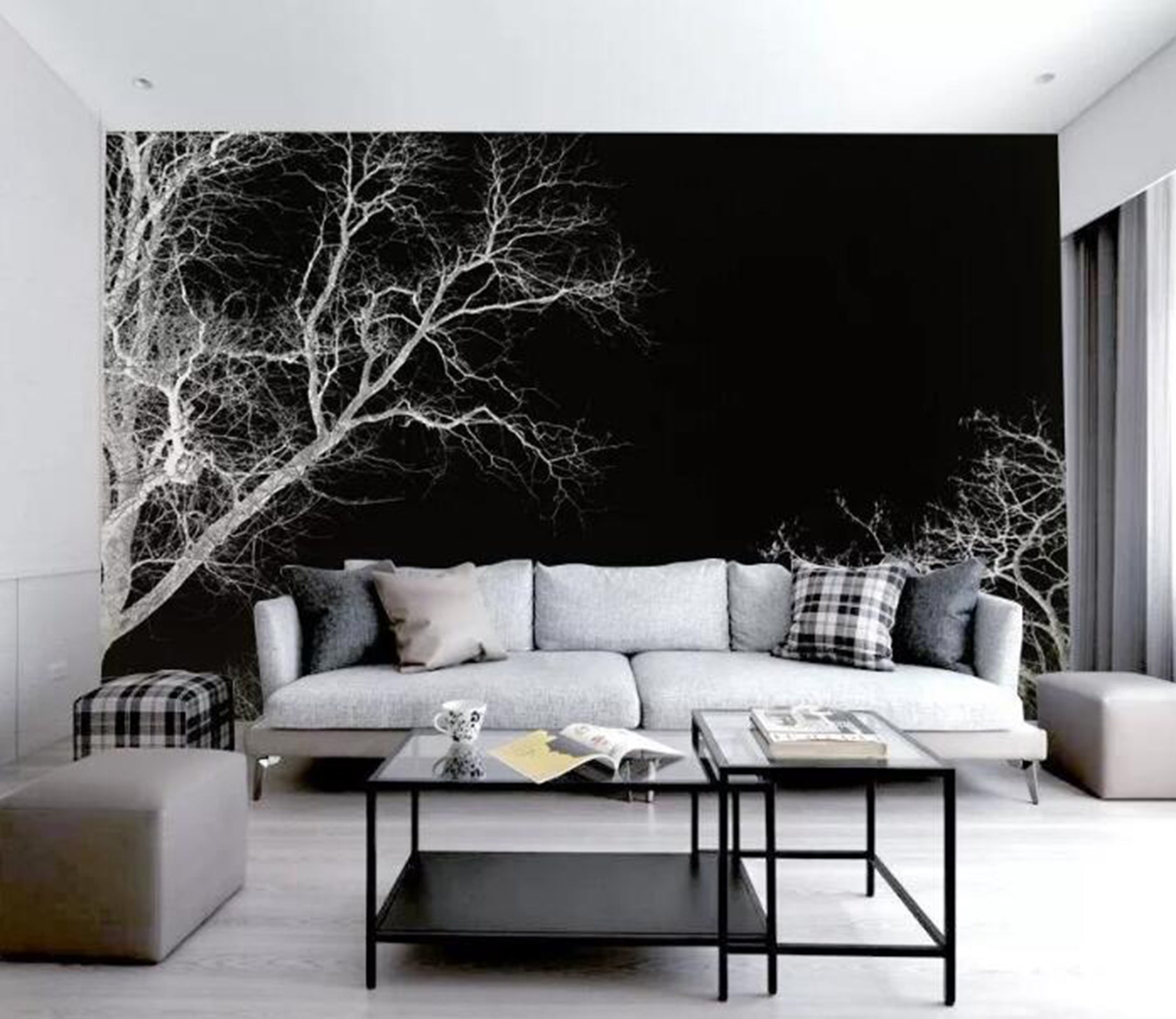 3D White Branches WG31 Wall Murals Wallpaper AJ Wallpaper 2 