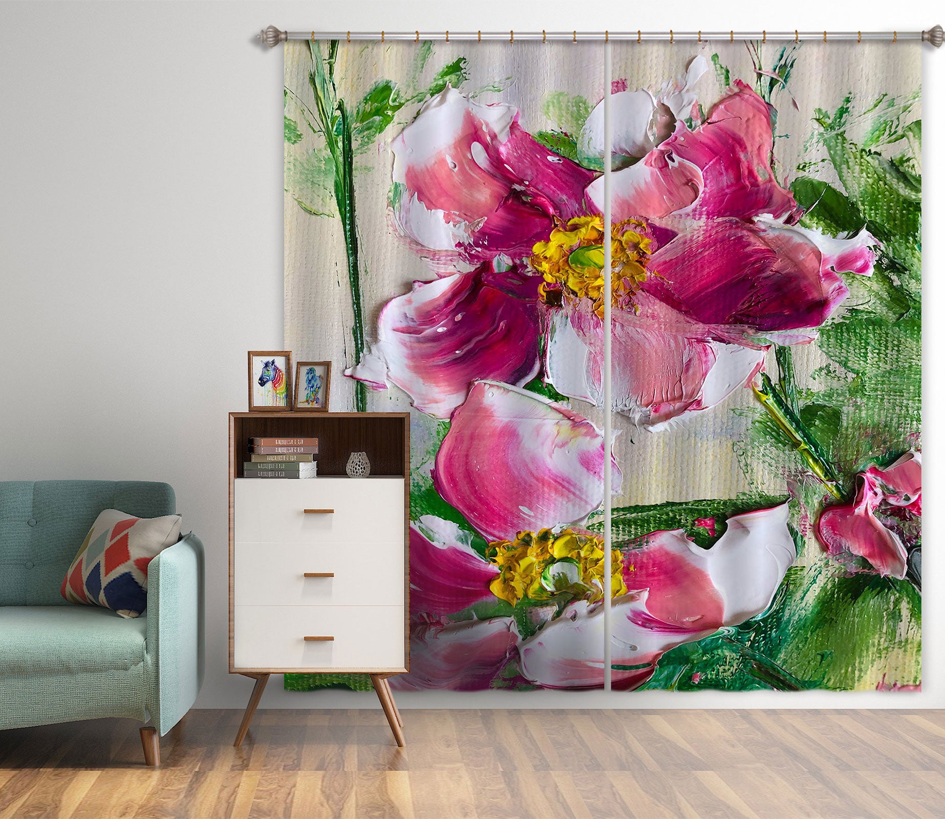 3D Flower Petals 370 Skromova Marina Curtain Curtains Drapes