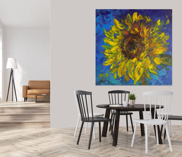 3D Sunflower Oil Painting 018 Debi Coules Wall Sticker