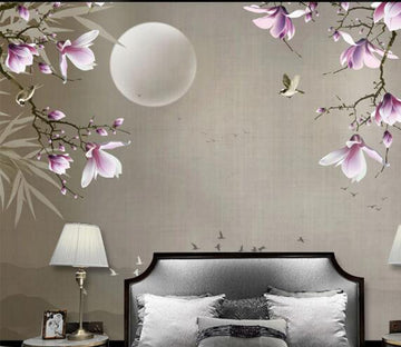 3D Moon Red Calla WC1086 Wall Murals