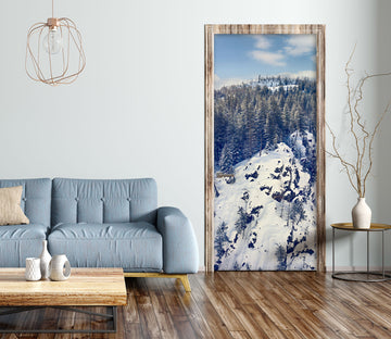 3D Snow Mountain Forest 107207 Beth Sheridan Door Mural