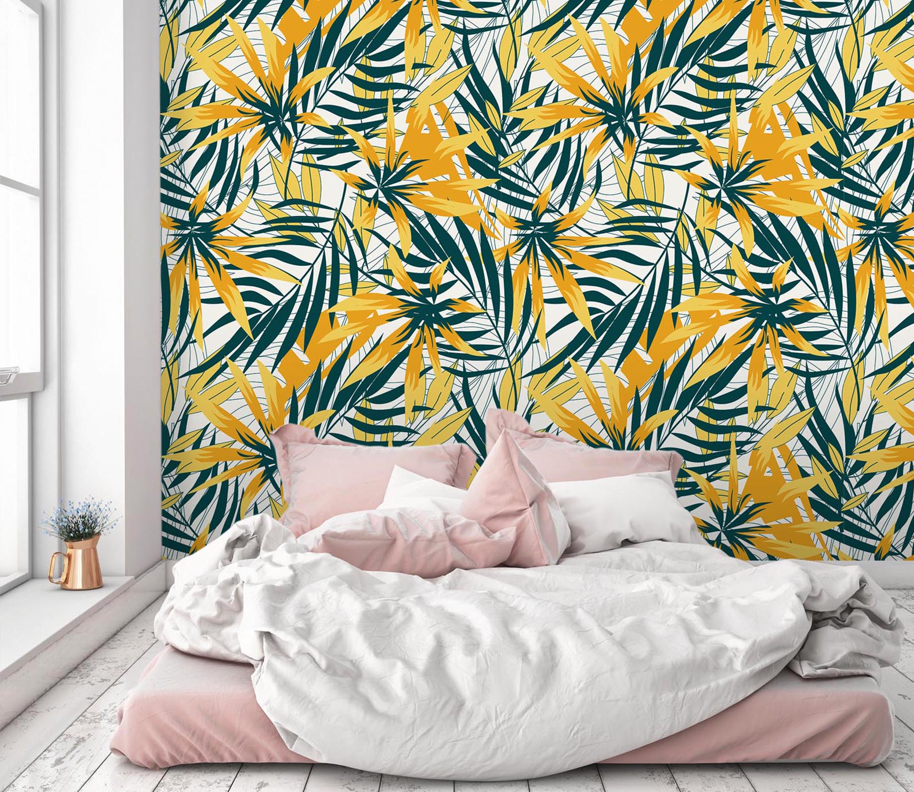 3D Yellow Leaves 58 Wall Murals