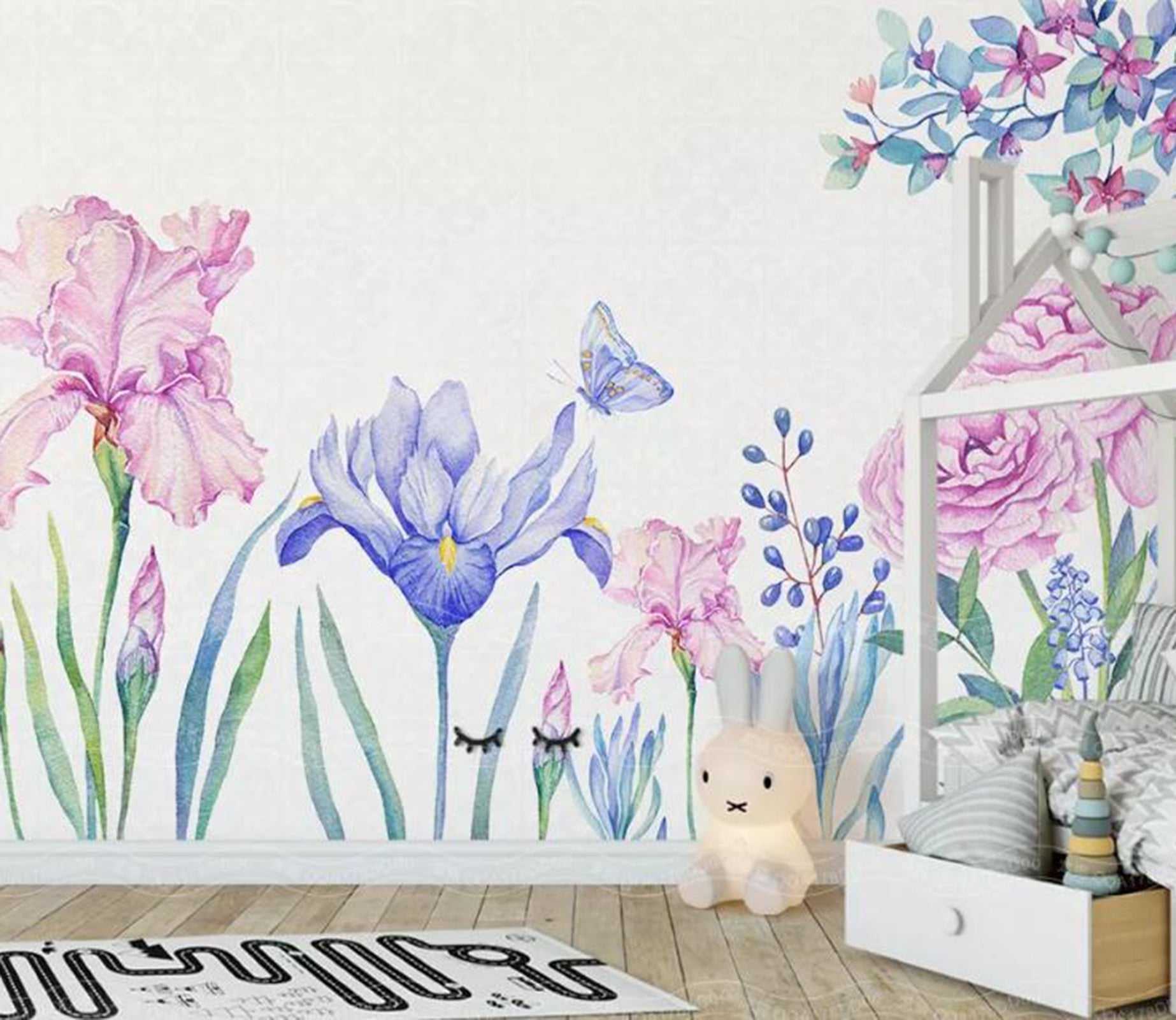 3D Colored Flowers WC61 Wall Murals Wallpaper AJ Wallpaper 2 