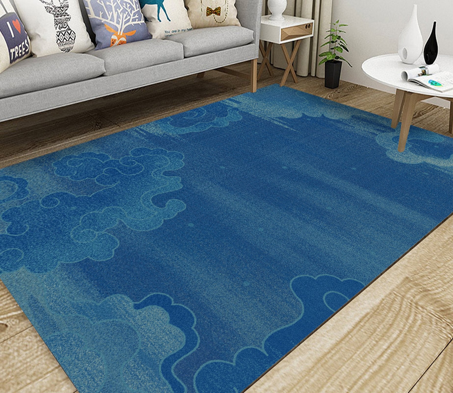 3D Blue Pattern WG016 Non Slip Rug Mat Mat AJ Creativity Home 