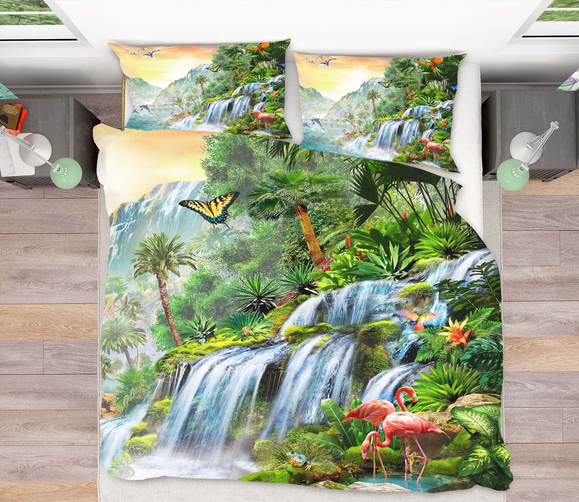 3D Forest Waterfall 2119 Adrian Chesterman Bedding Bed Pillowcases Quilt