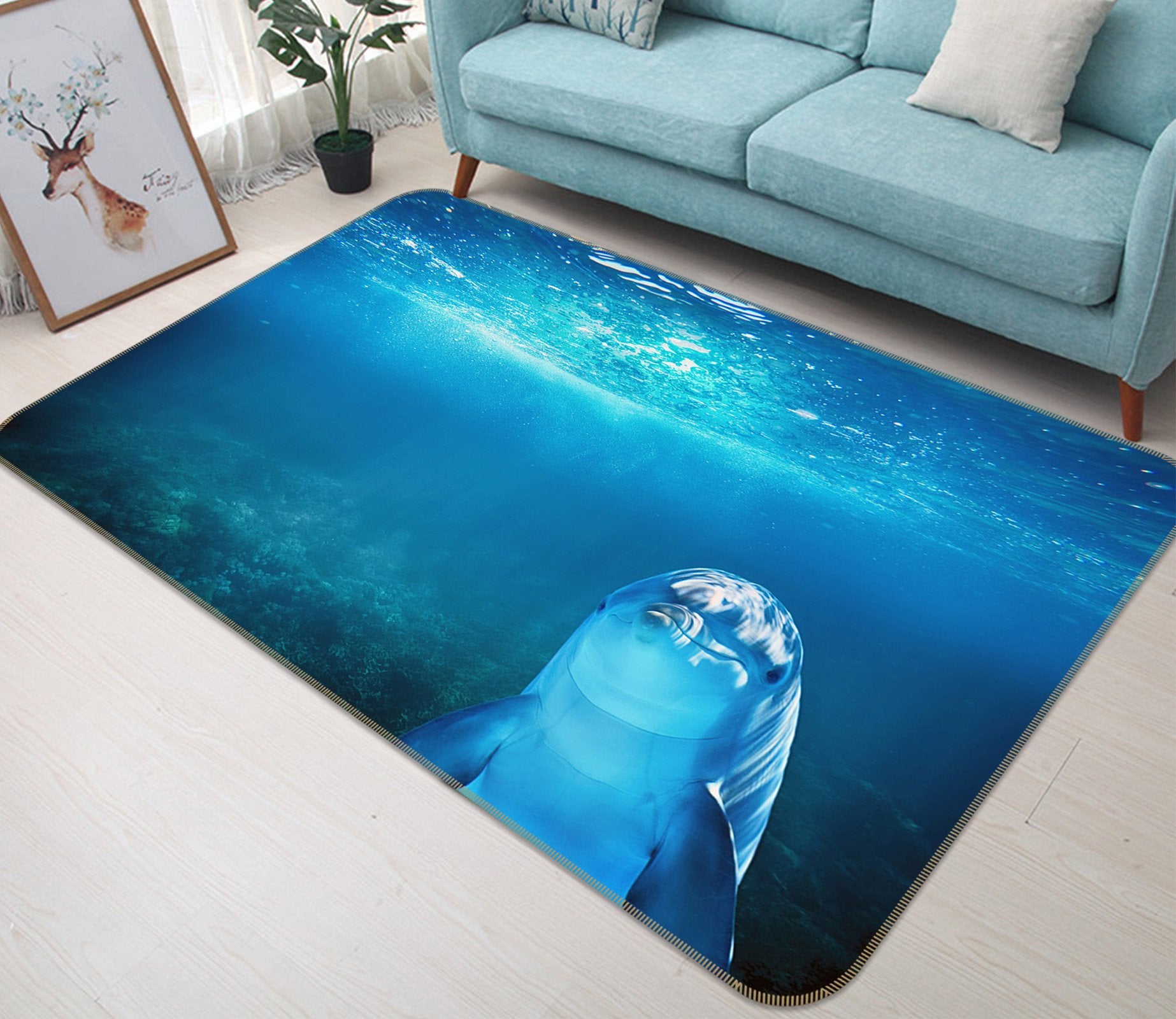 3D Dolphin Cute 627 Animal Non Slip Rug Mat Mat AJ Creativity Home 