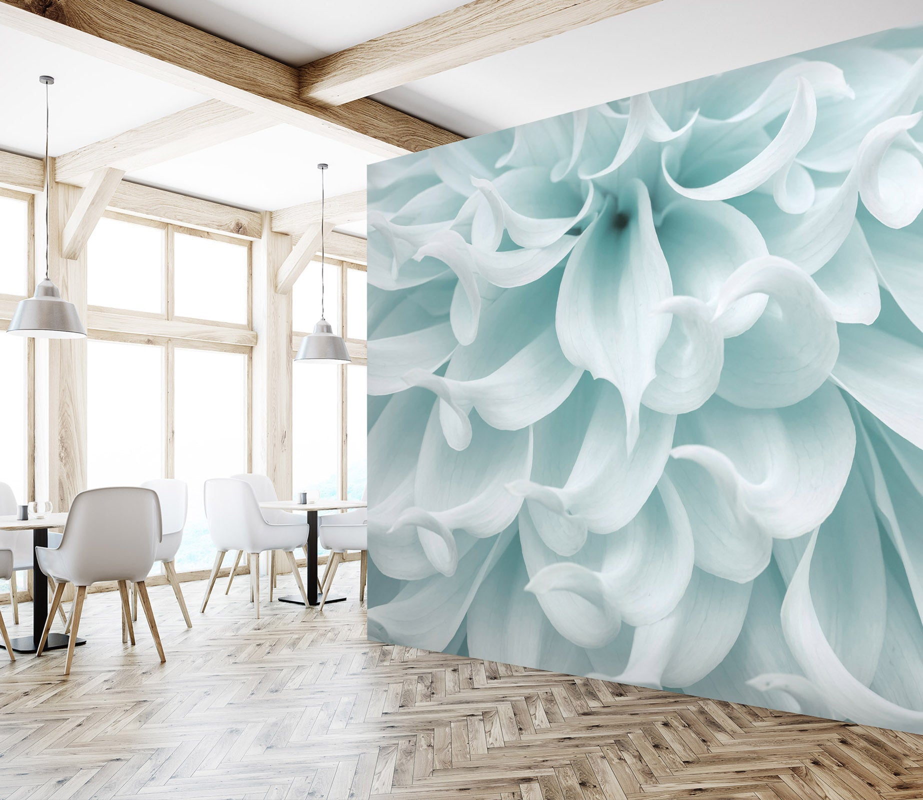 3D Light Blue Flower 6187 Assaf Frank Wall Mural Wall Murals