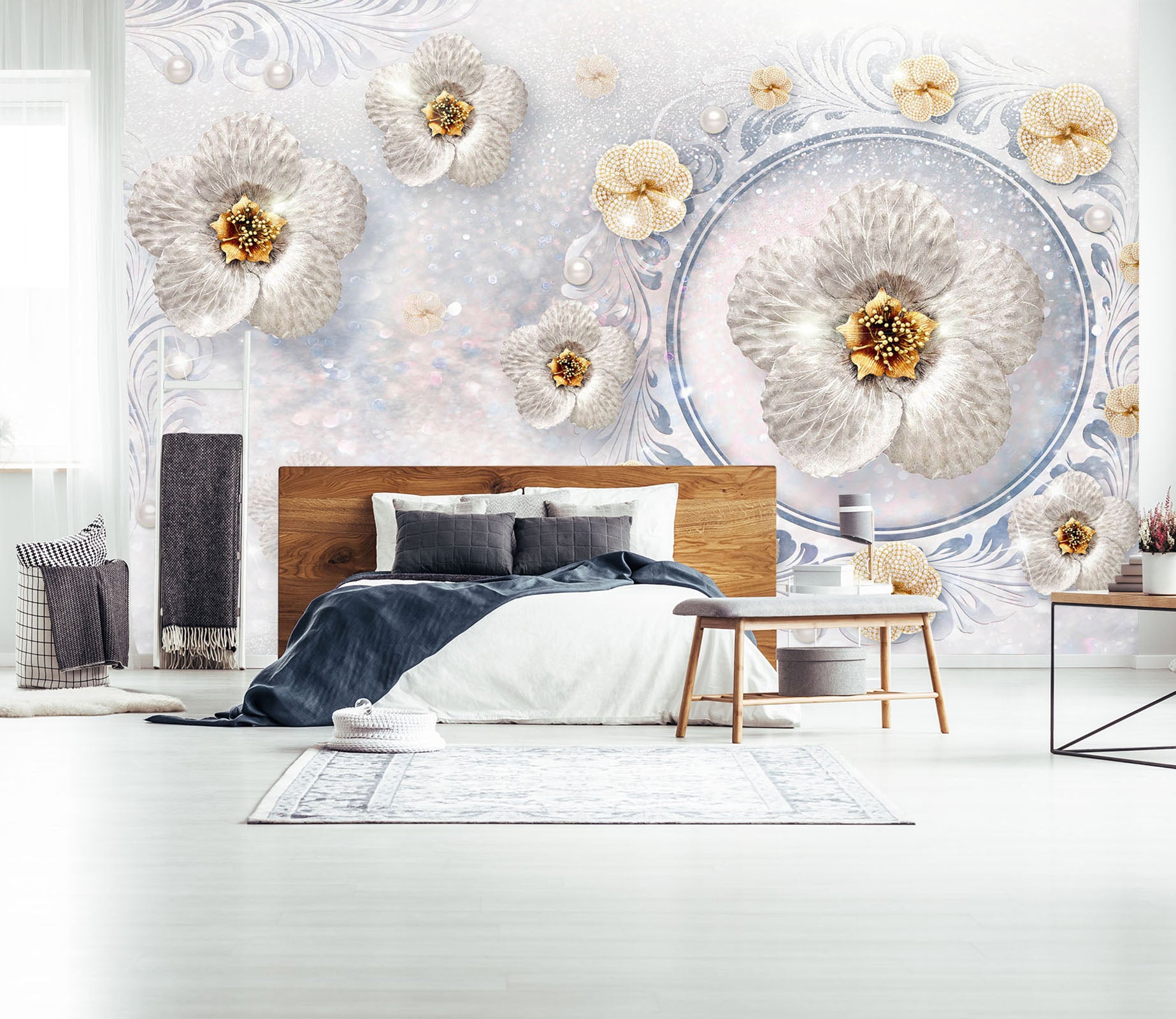 3D Metal Flower 1482 Wall Murals