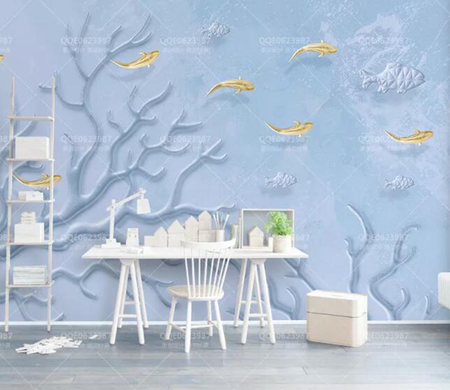 3D Goldfish Coral WG72 Wall Murals Wallpaper AJ Wallpaper 2 