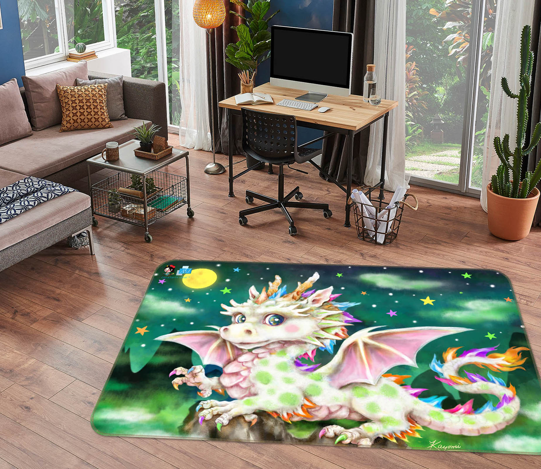 3D Cartoon Dragon 5726 Kayomi Harai Rug Non Slip Rug Mat