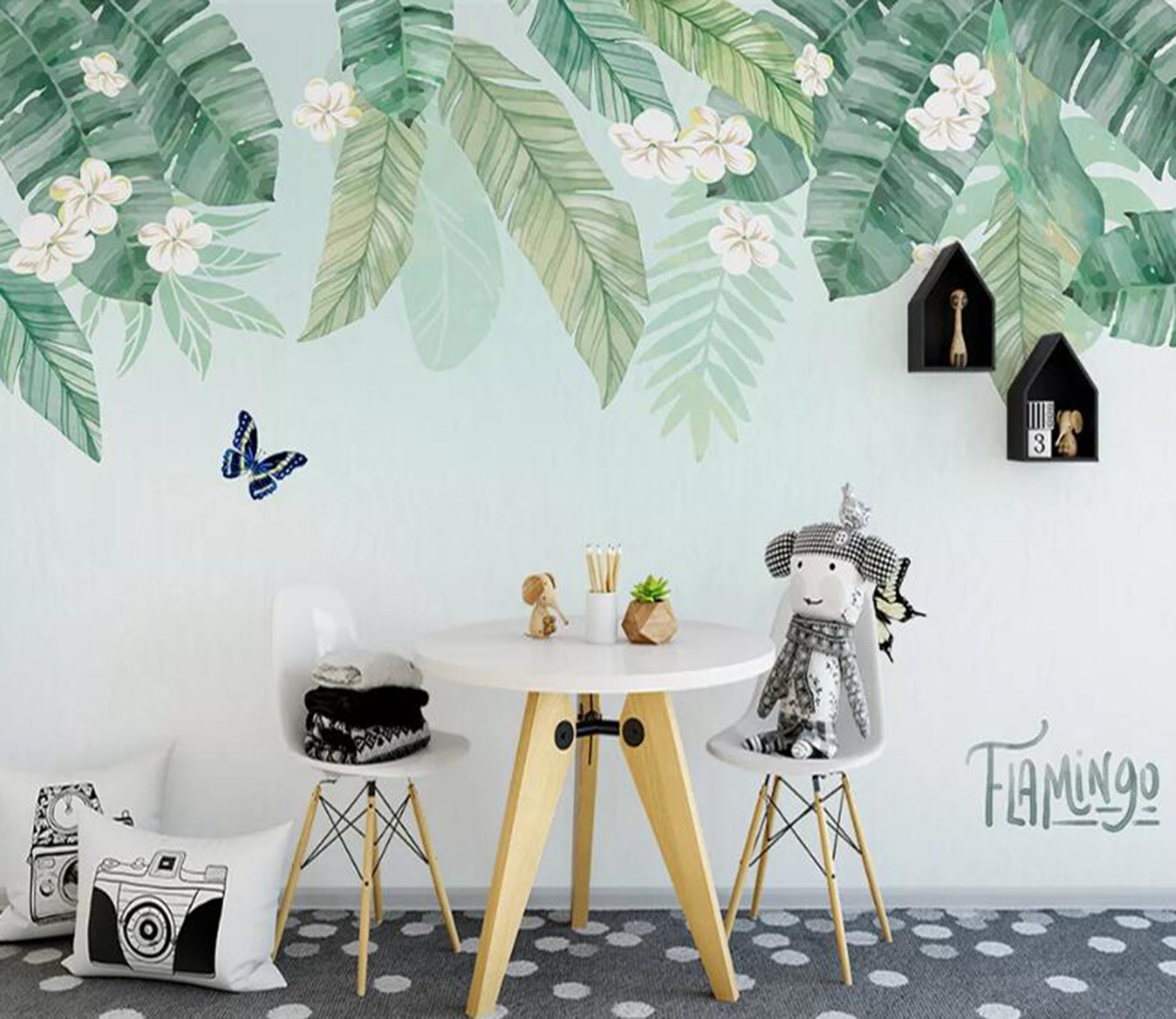 3D Green Leaf WC95 Wall Murals Wallpaper AJ Wallpaper 2 