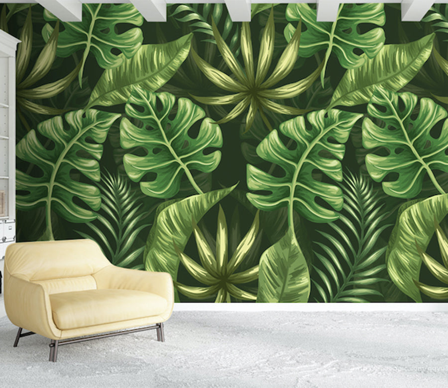 3D Green Leaf WG171 Wall Murals