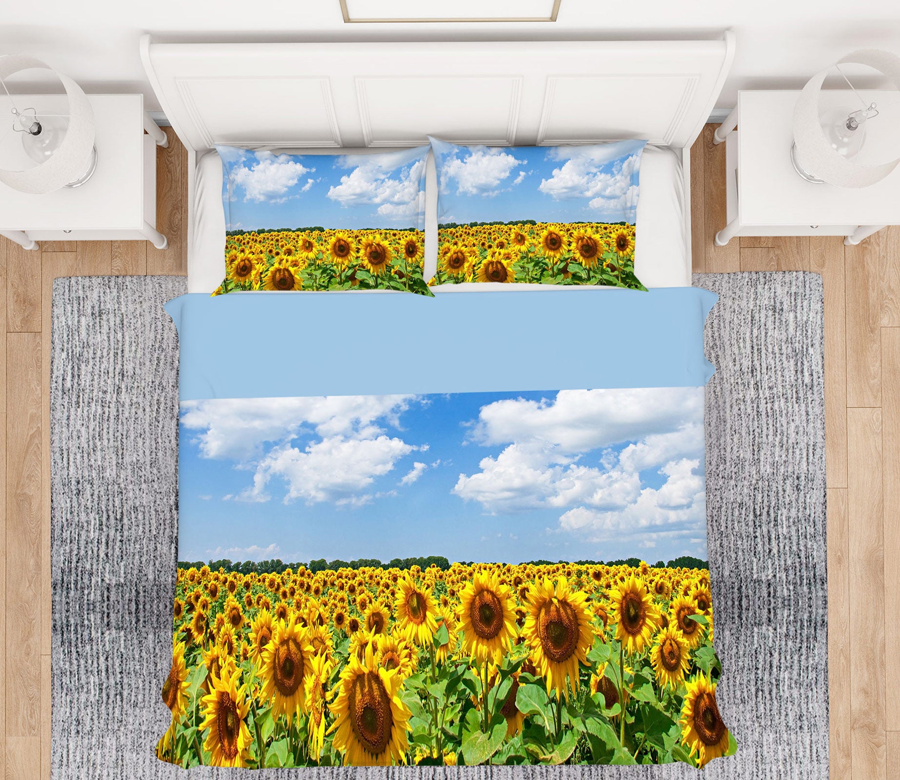 3D Sky Sunflower 67148 Bed Pillowcases Quilt