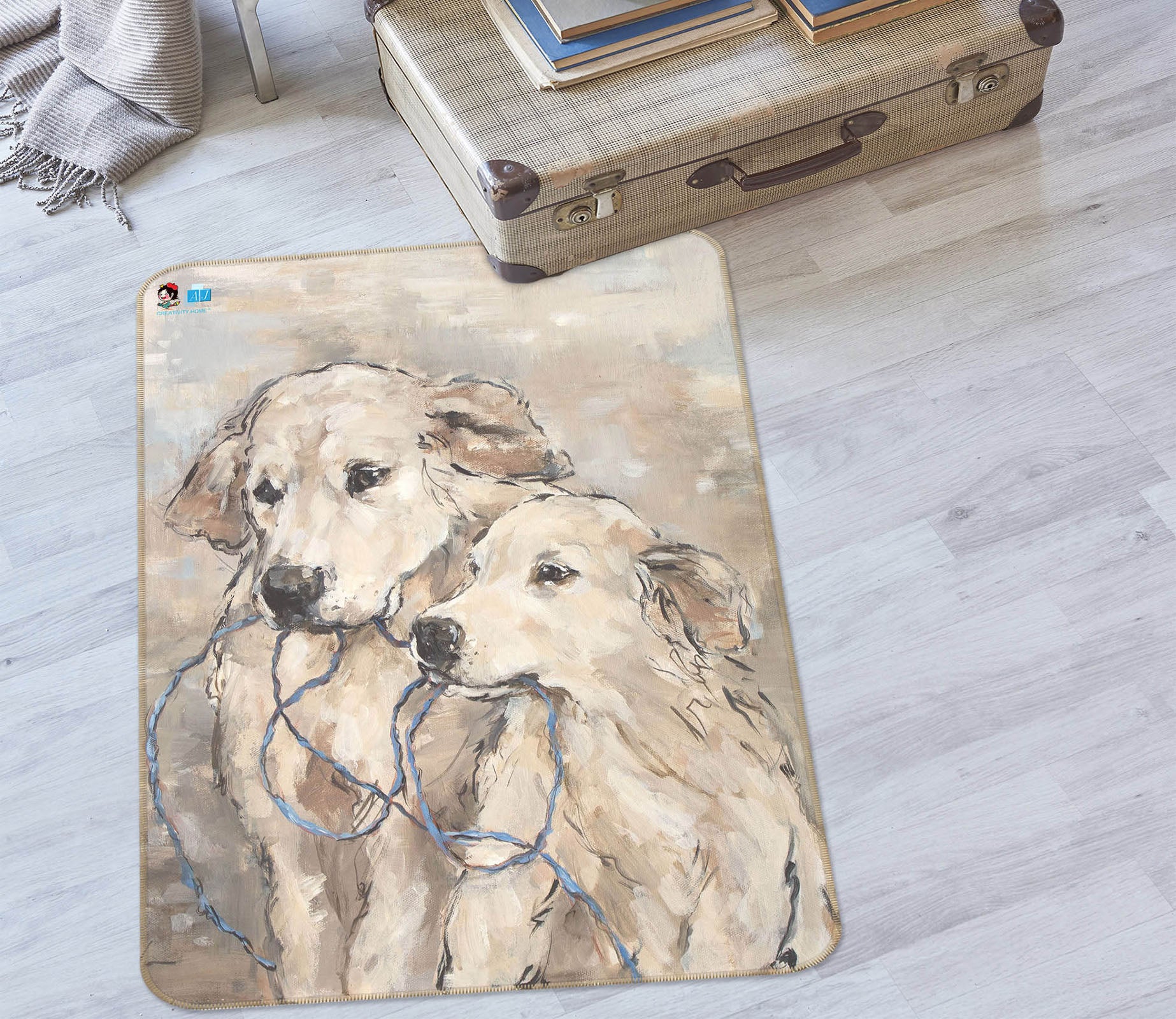 3D Dog 0174 Debi Coules Rug Non Slip Rug Mat