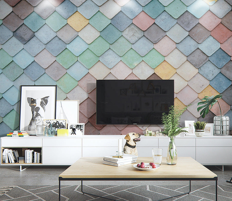 3D Color Geometry WG016 Wall Murals