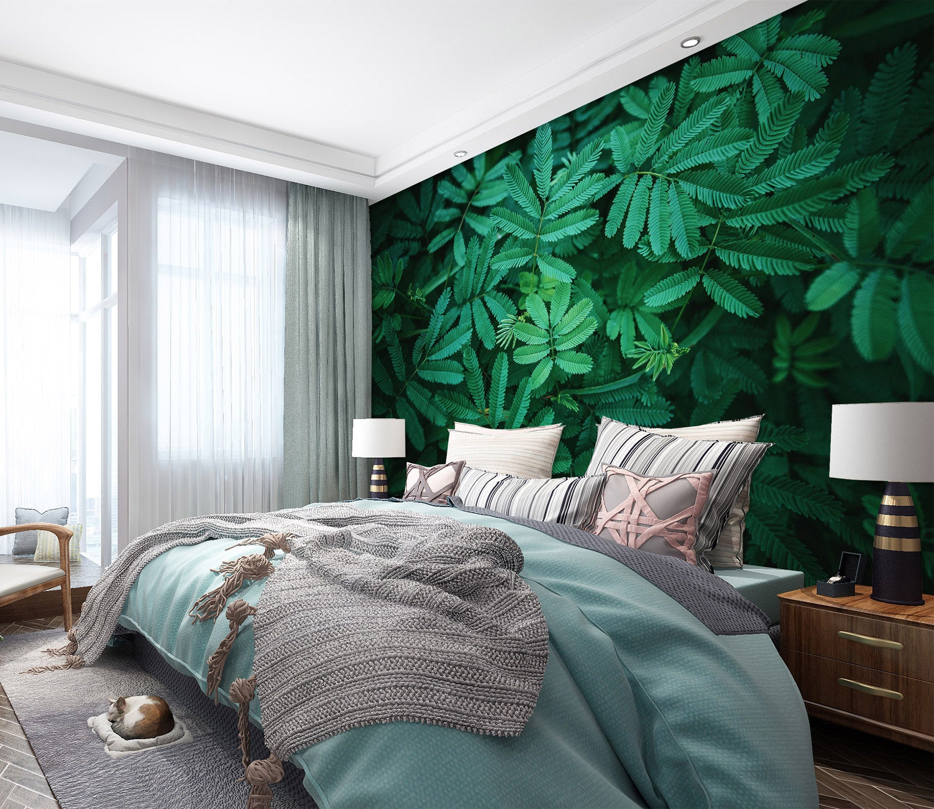 3D Silent Leaves 2047 Wall Murals