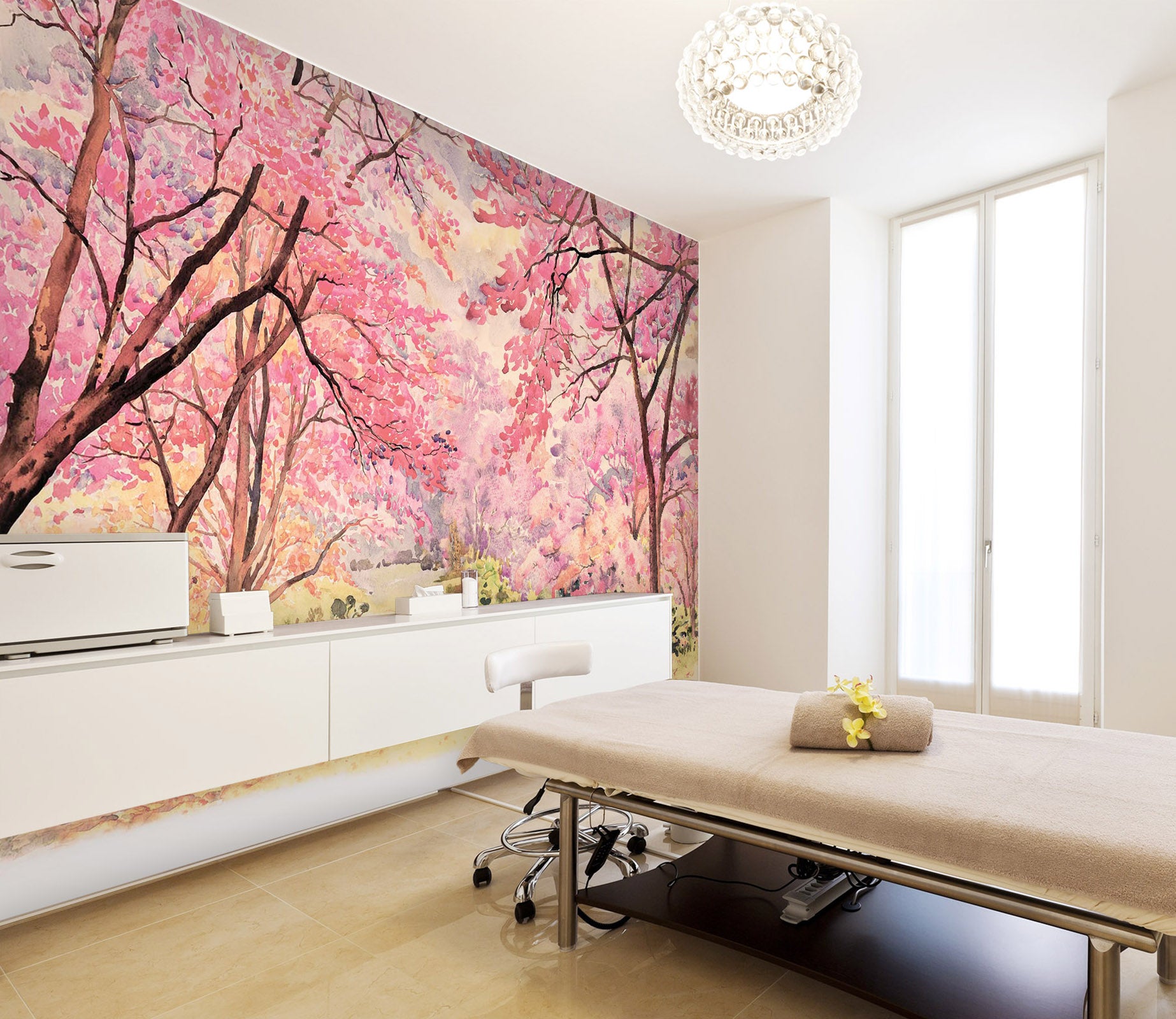 3D Pink Natural Tree 090 Wall Murals