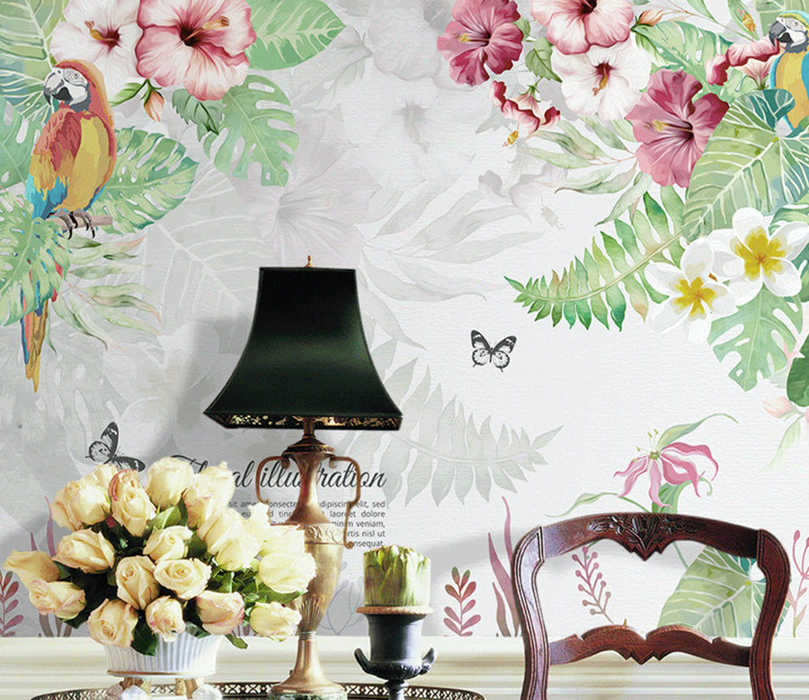 3D Flower Bird WG149 Wall Murals