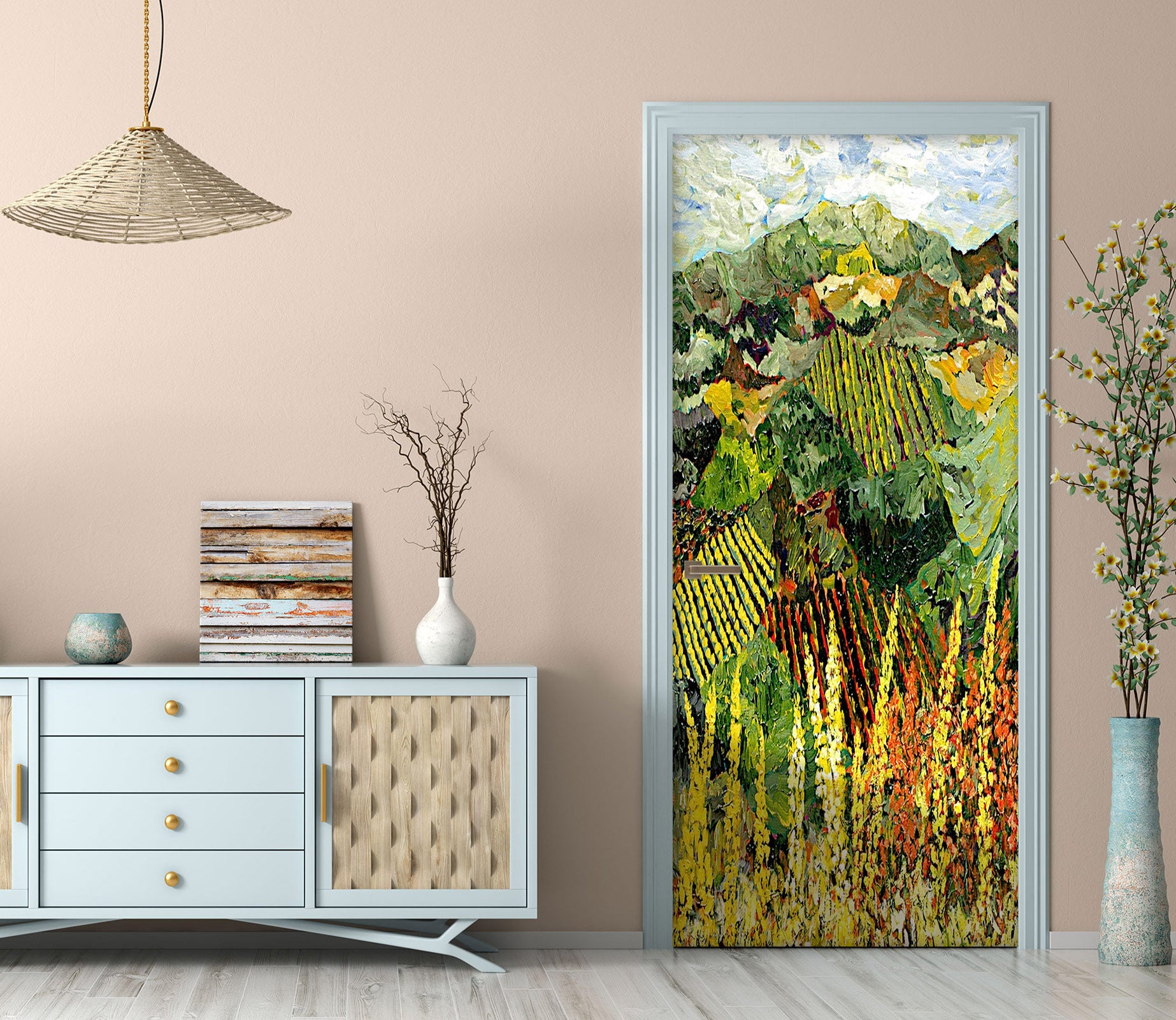 3D Field Grass Flower Bush 9329 Allan P. Friedlander Door Mural