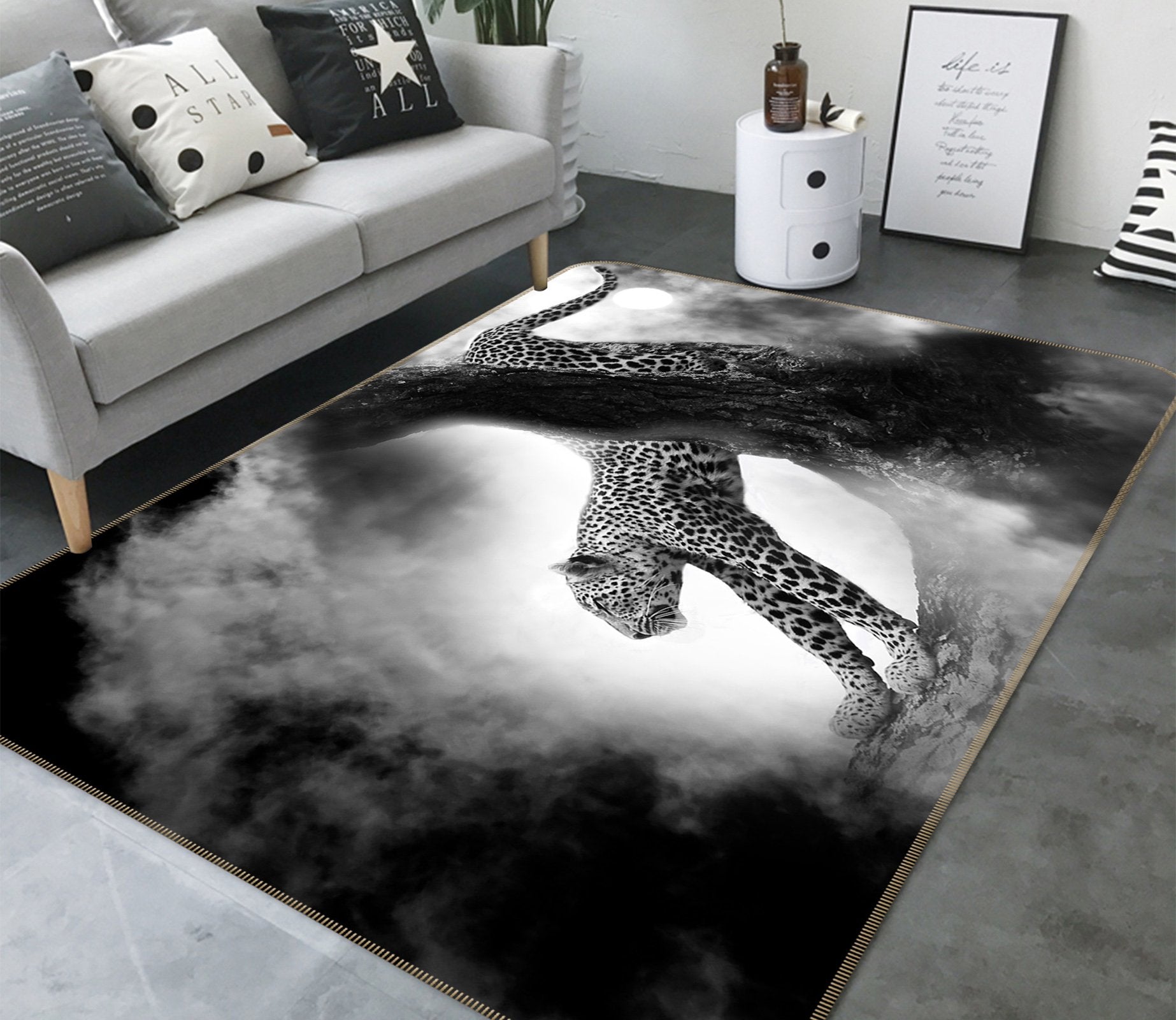 3D Leopard 607 Animal Non Slip Rug Mat Mat AJ Creativity Home 