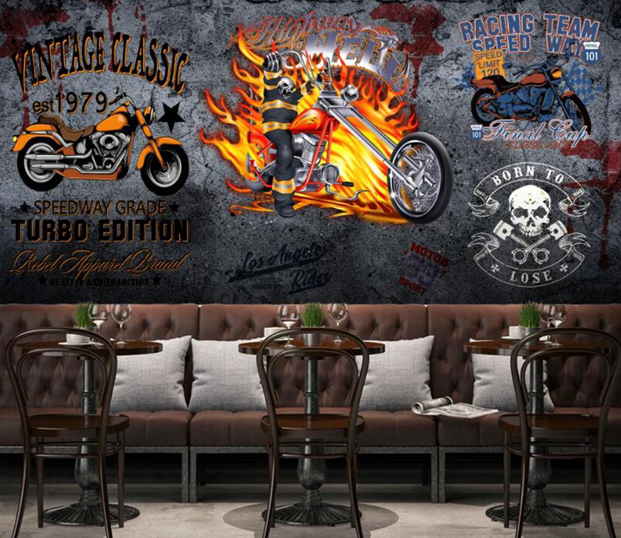 burning bike wallpaper