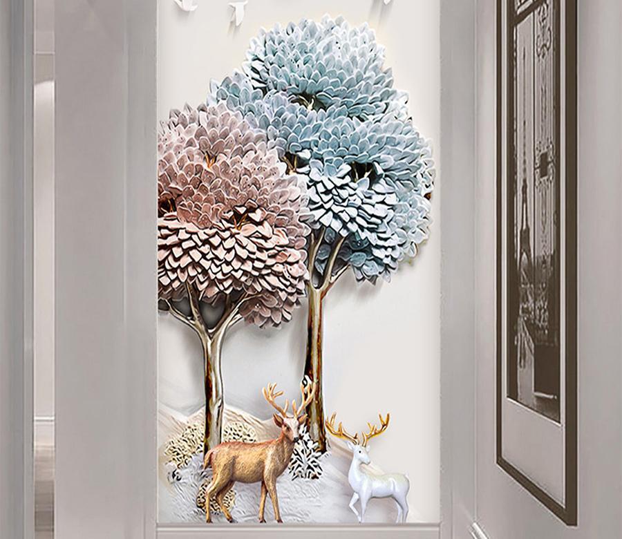 3D Fawn Tree 58 Wall Murals Wallpaper AJ Wallpaper 2 