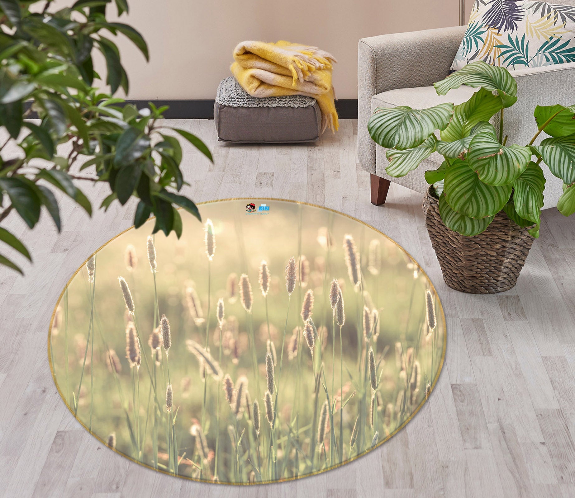 3D Fresh Setaria 7343 Assaf Frank Rug Round Non Slip Rug Mat