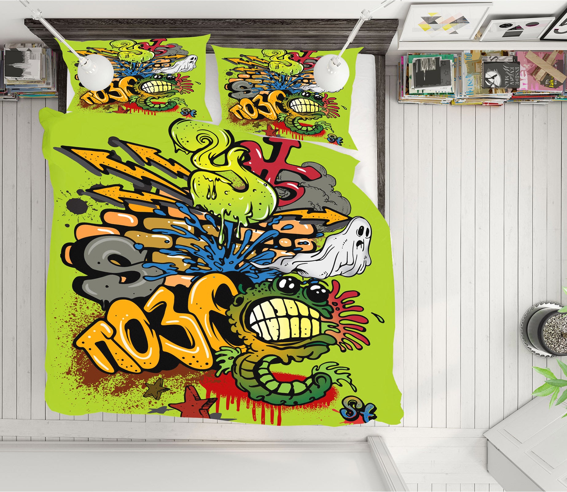 3D Graffiti 67059 Bed Pillowcases Quilt