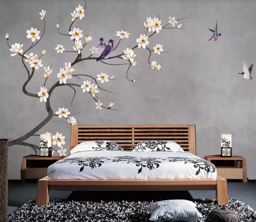 3D Purple Bird WC597 Wall Murals