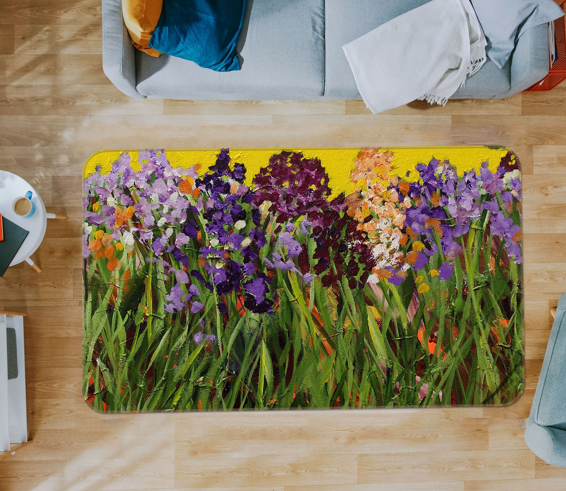 3D Wildflowers Bloom 1107 Allan P. Friedlander Rug Non Slip Rug Mat