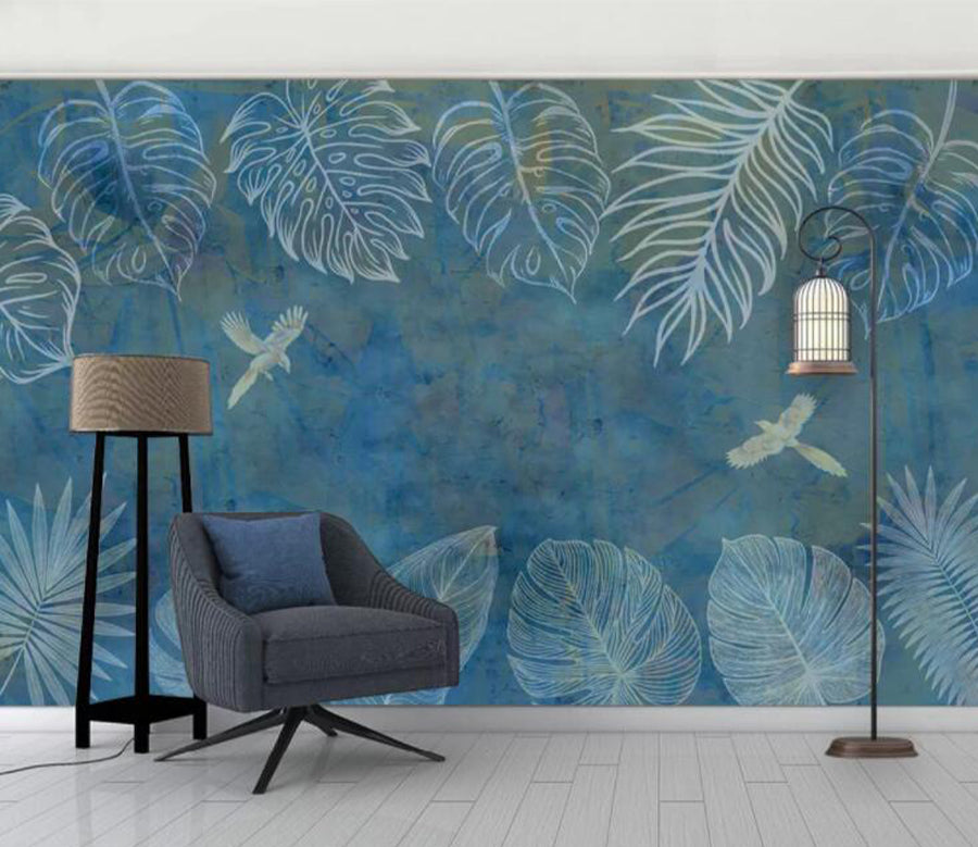 3D Doodle Leaf Bird WC2341 Wall Murals