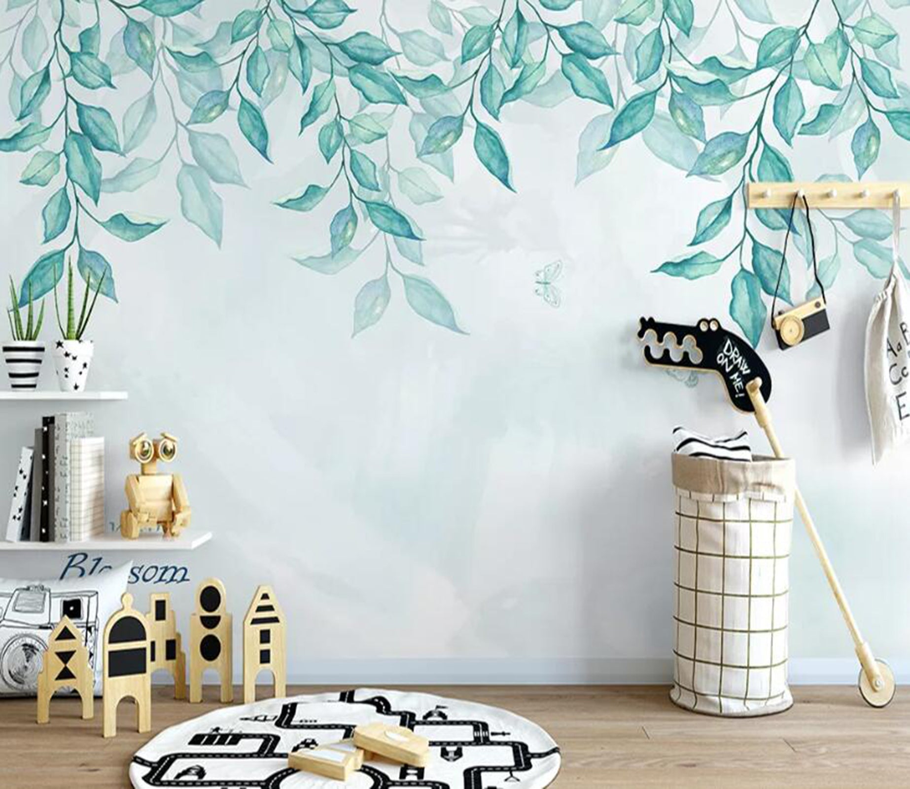 3D Green Leaf WC74 Wall Murals Wallpaper AJ Wallpaper 2 