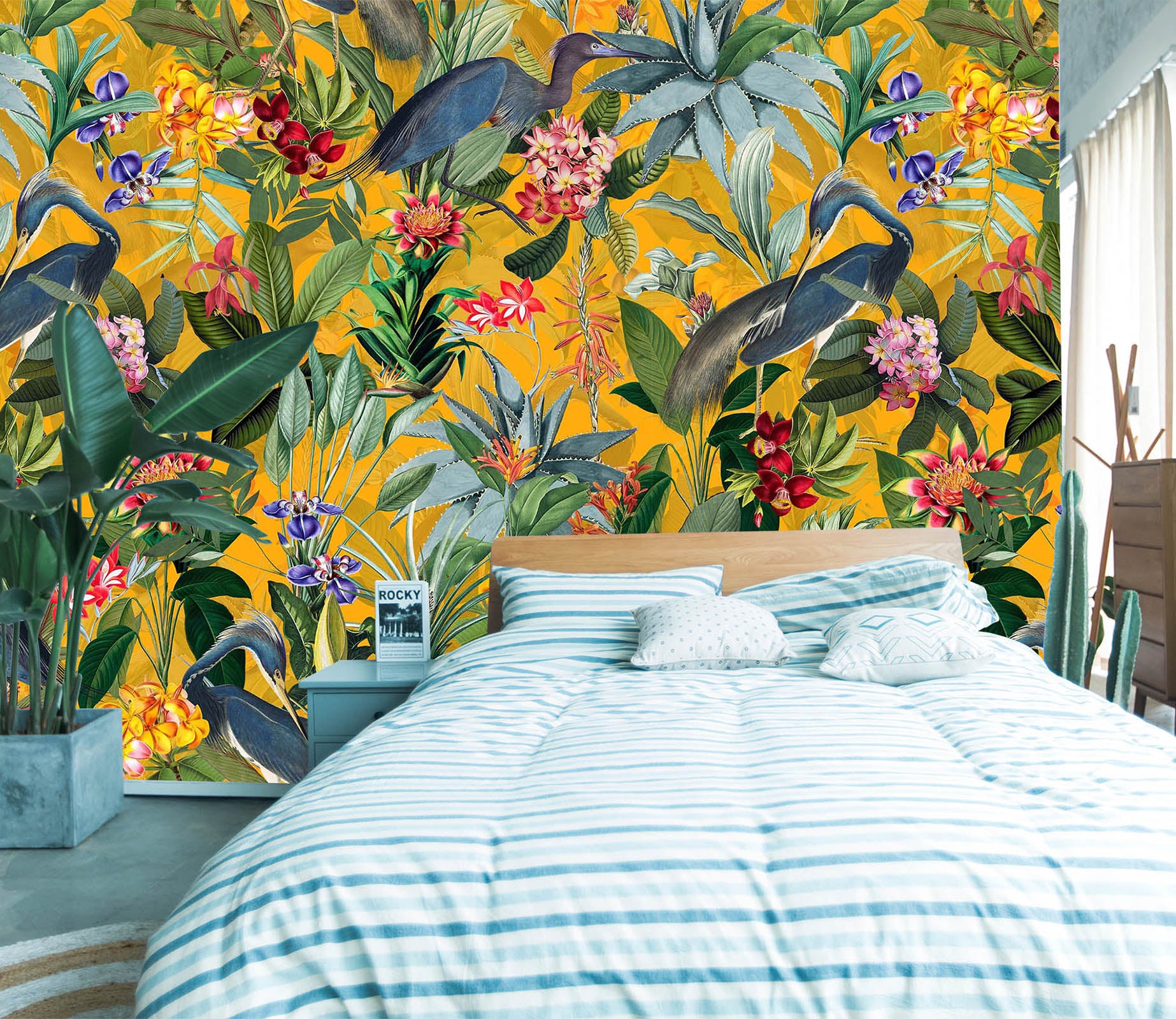 3D Yellow Flowers 170 Uta Naumann Wall Mural Wall Murals