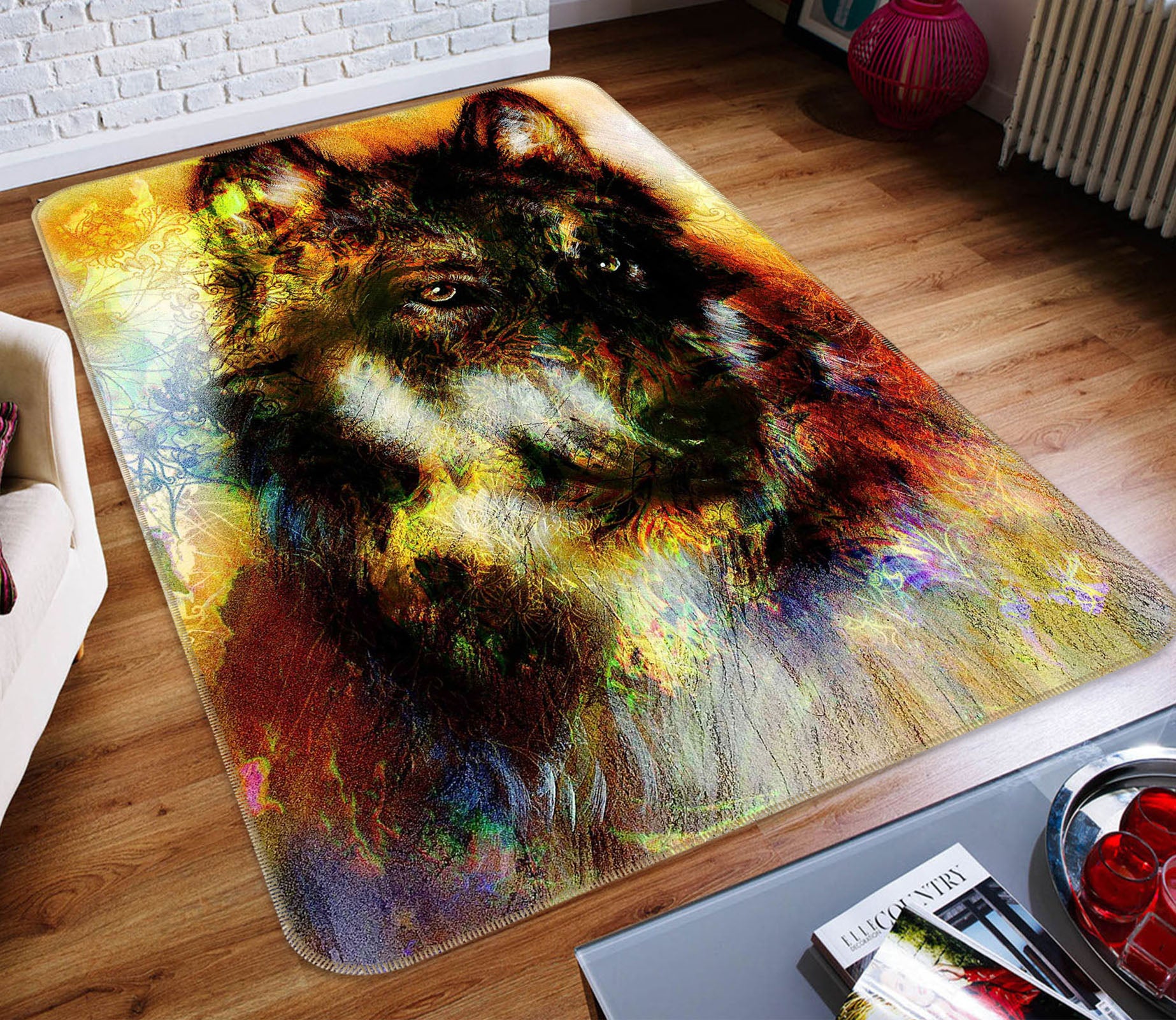 3D Alsatian Graffiti 207 Animal Non Slip Rug Mat