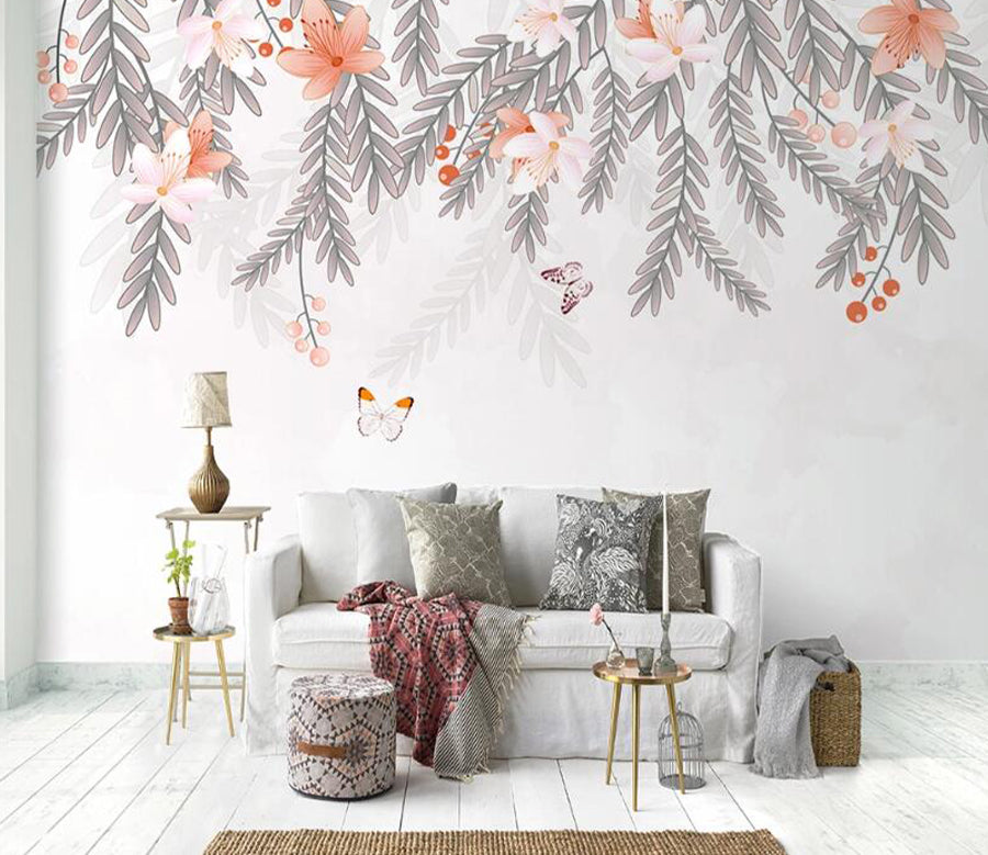 3D Butterfly Cherry WC2036 Wall Murals