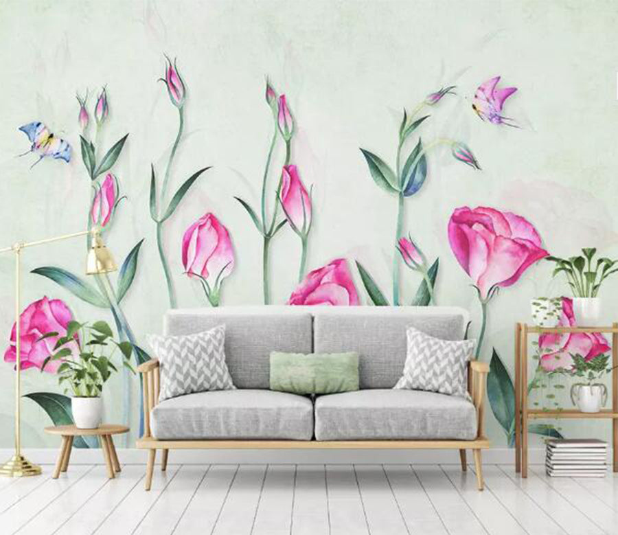 3D Pink Rose WG897 Wall Murals