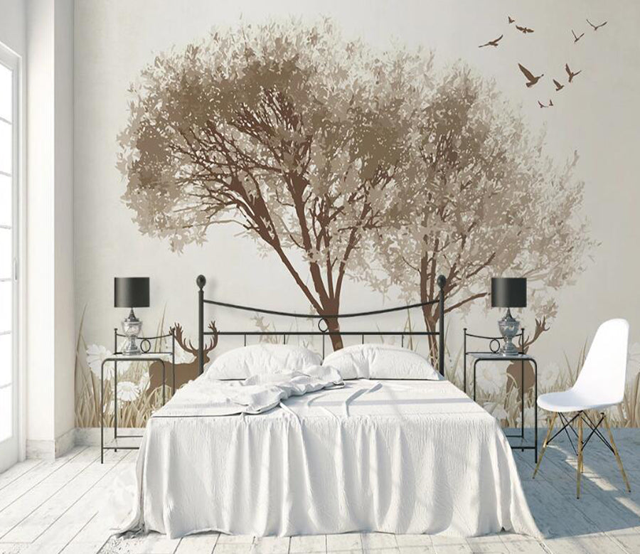 3D Art Paint Tree WC1890 Wall Murals