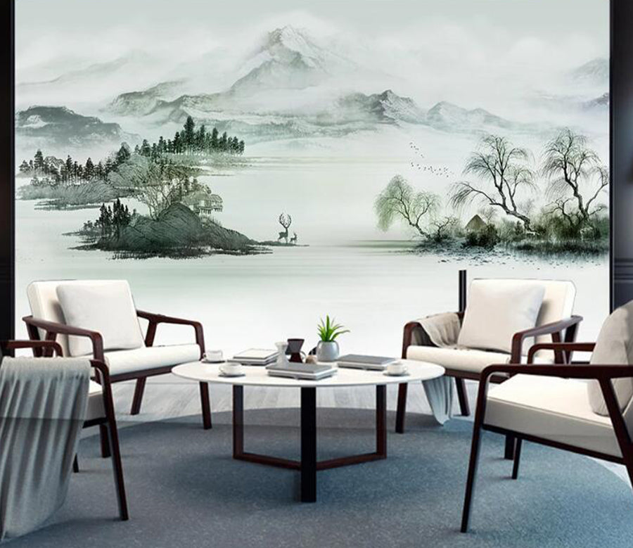 3D Landscape Lake WC1907 Wall Murals