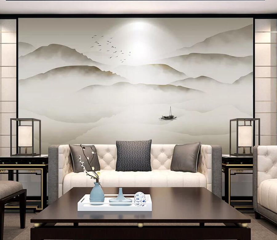 3D Mountain Cloud WC1768 Wall Murals