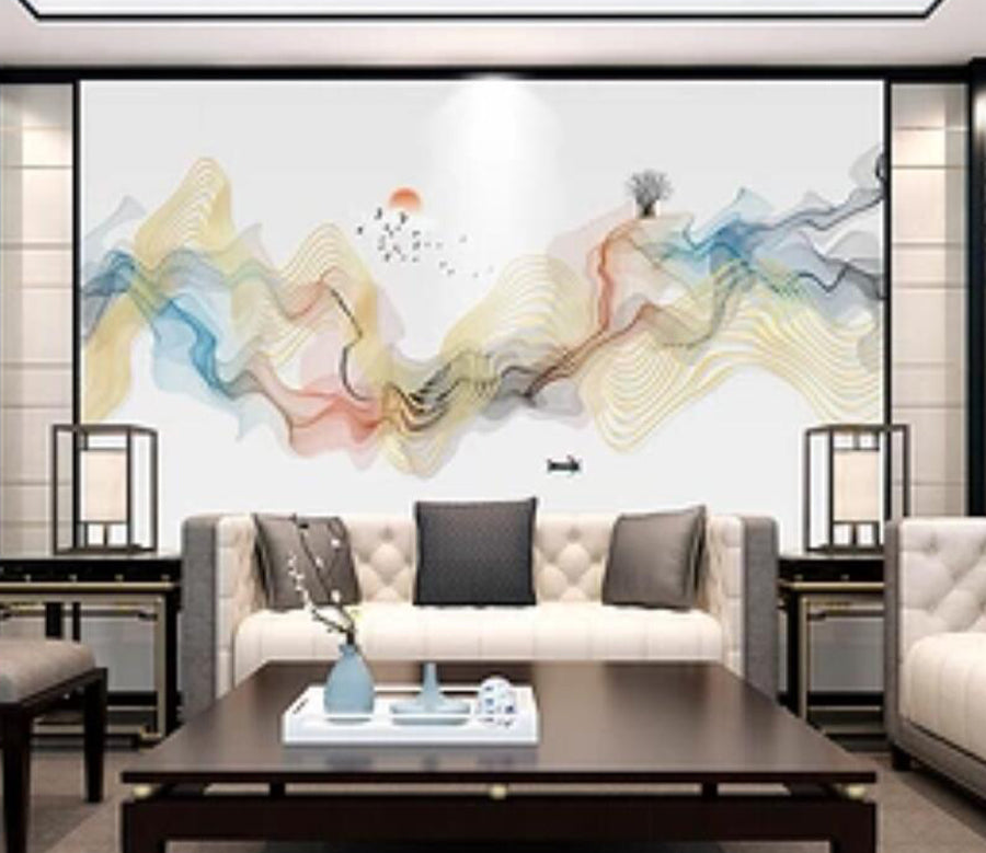 3D Red Sun Bird WG905 Wall Murals